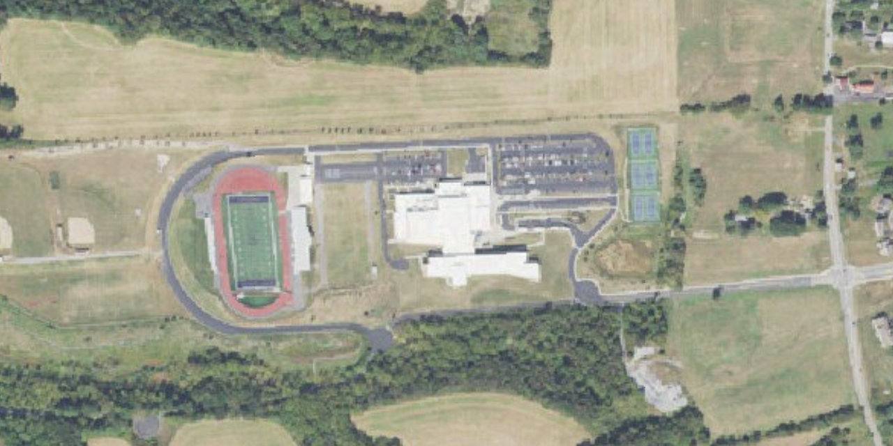 Aerial view of Bishop McDevitt High School