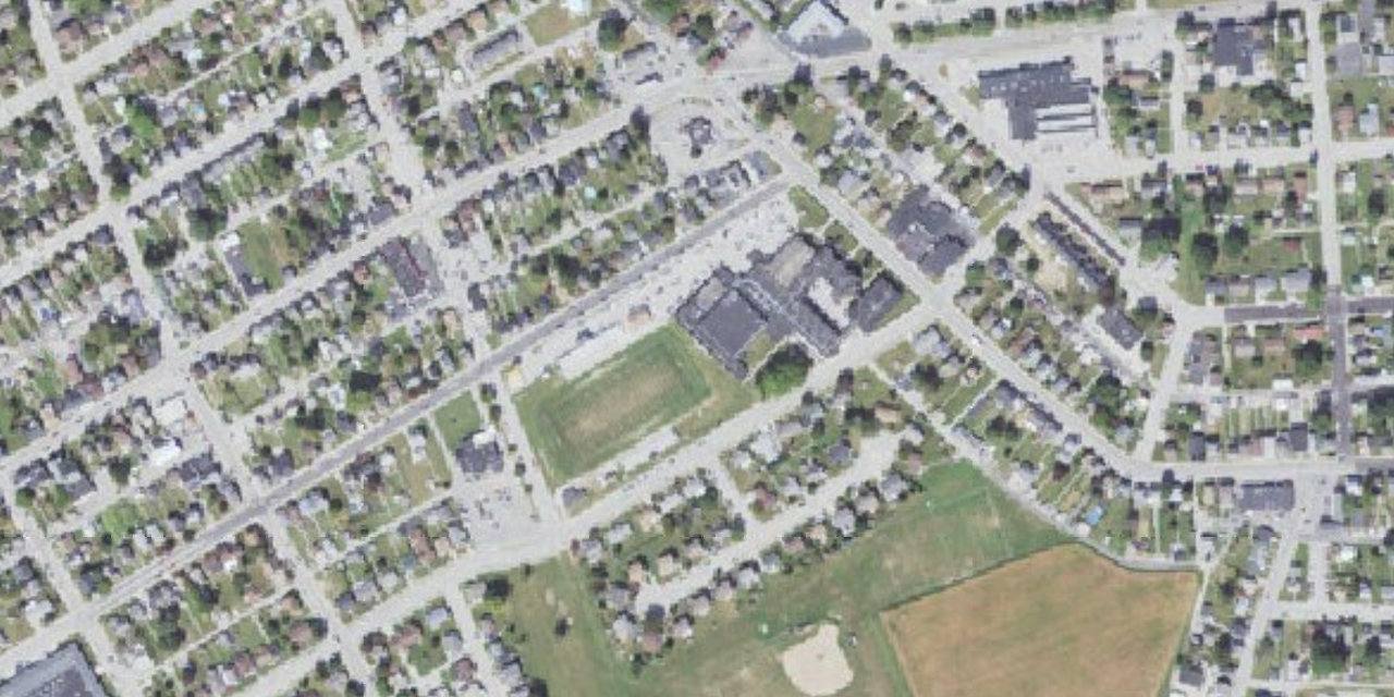 Aerial view of Delone Catholic High School