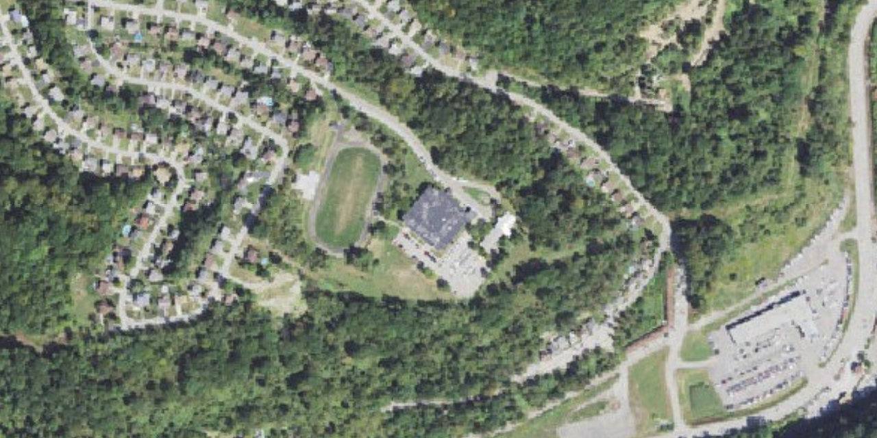 Aerial view of Serra Catholic High School