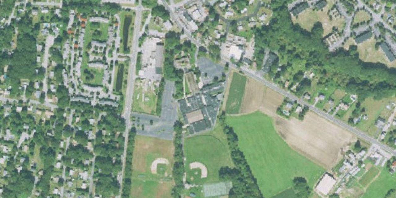 Aerial view of Bishop Hendricken High School
