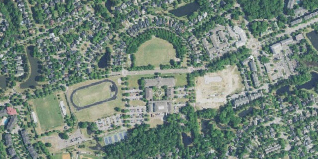 Aerial view of Bishop England High School