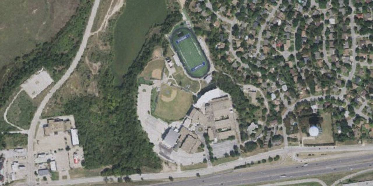 Aerial view of Nolan Catholic High School