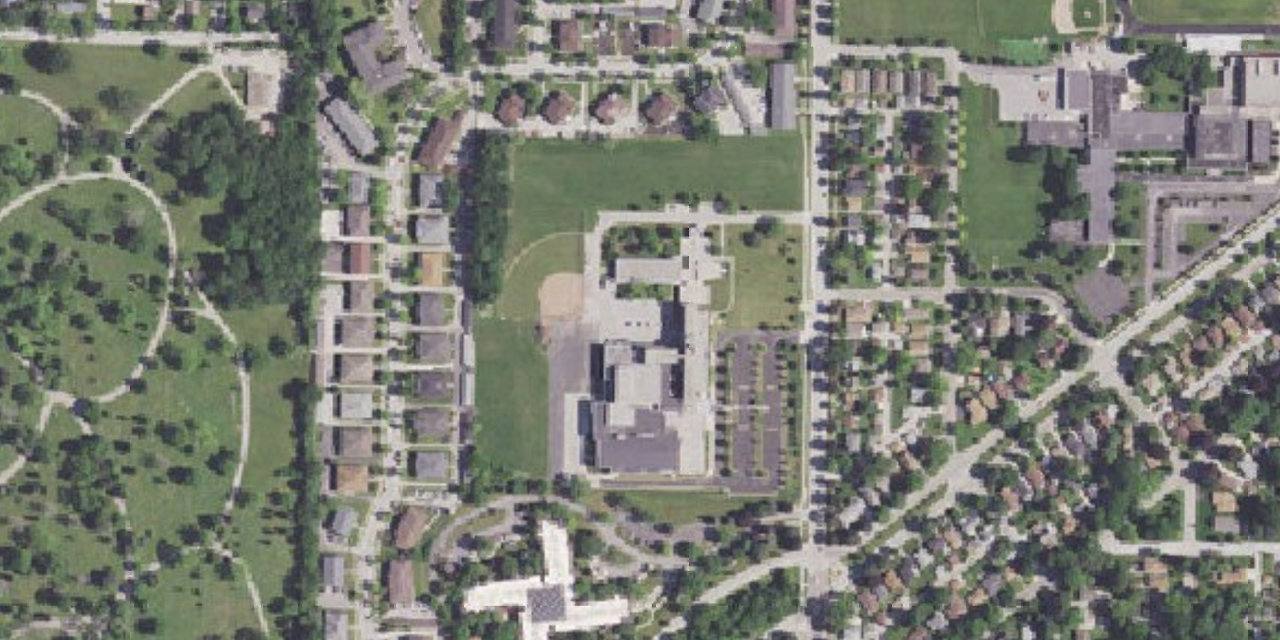 Aerial view of Divine Savior Holy Angels High School