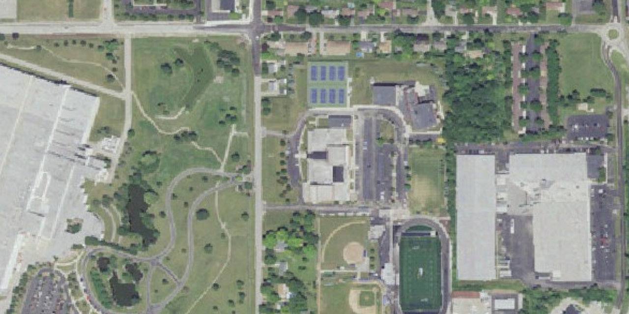 Aerial view of St. Mary Catholic High School