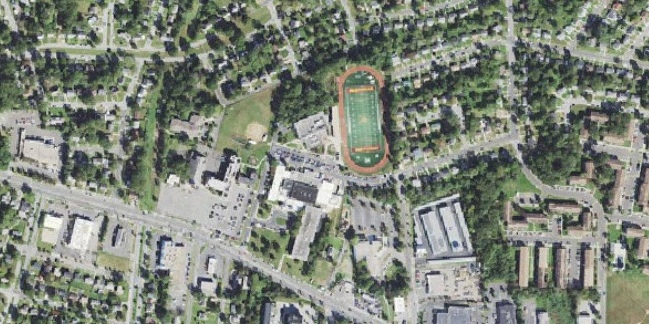 Aerial view of Bishop McNamara High School