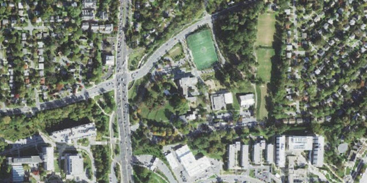 Aerial view of Stone Ridge School of the Sacred Heart