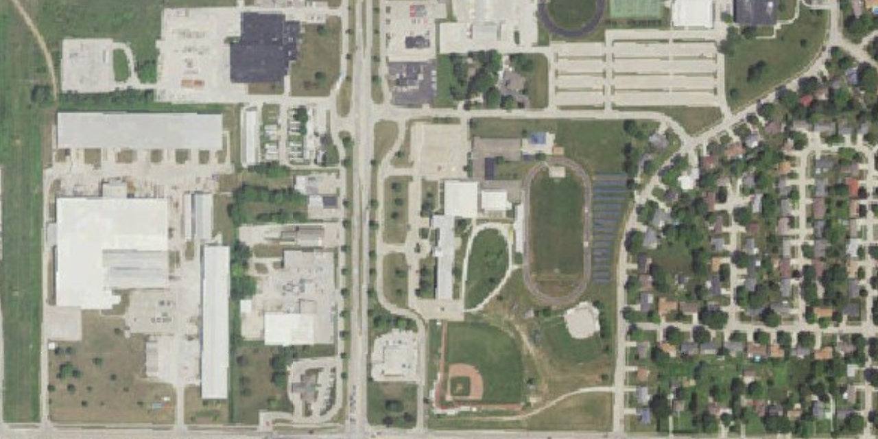 Aerial view of Burlington Notre Dame