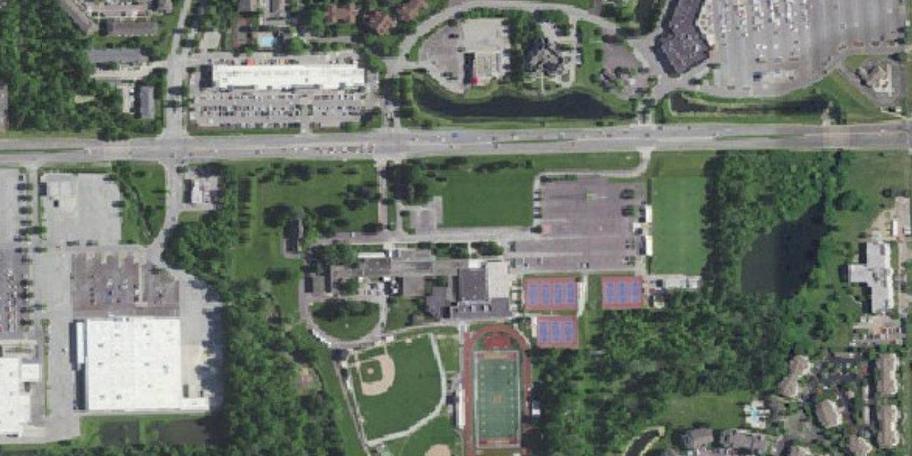 Aerial view of Brebeuf Jesuit Preparatory School