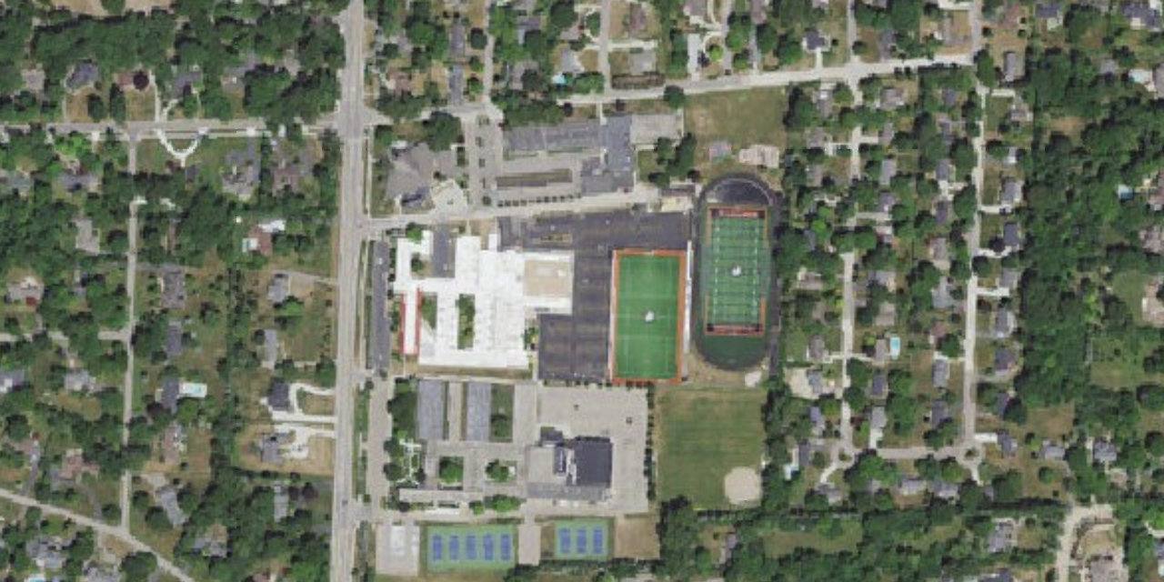 Aerial view of Brother Rice High School