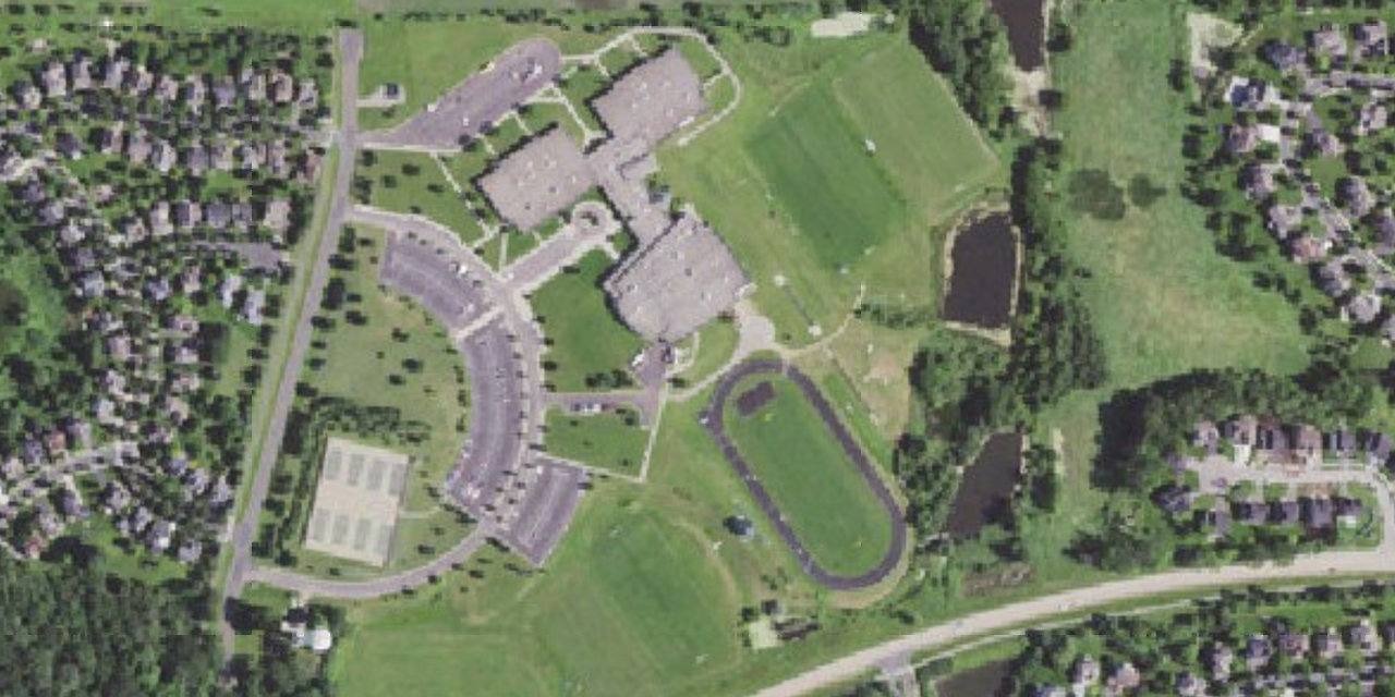 Aerial view of Holy Family Catholic High School