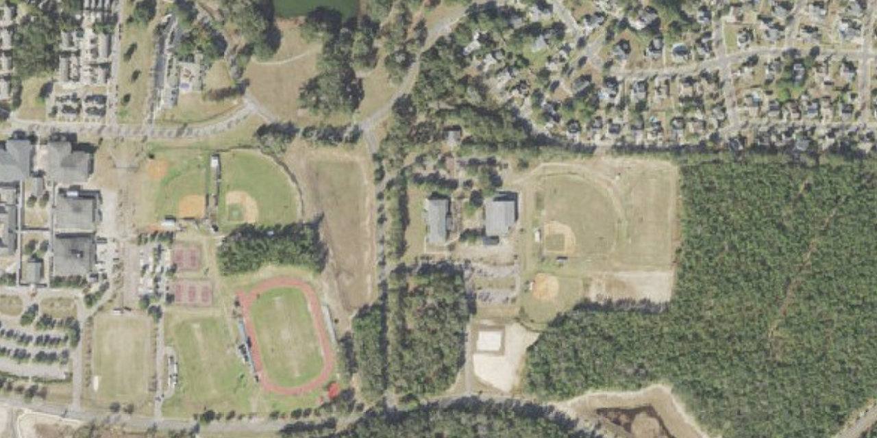 Aerial view of St. John Paul II Catholic High School