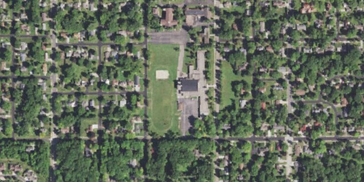 Aerial view of Columbus Catholic Middle & High School