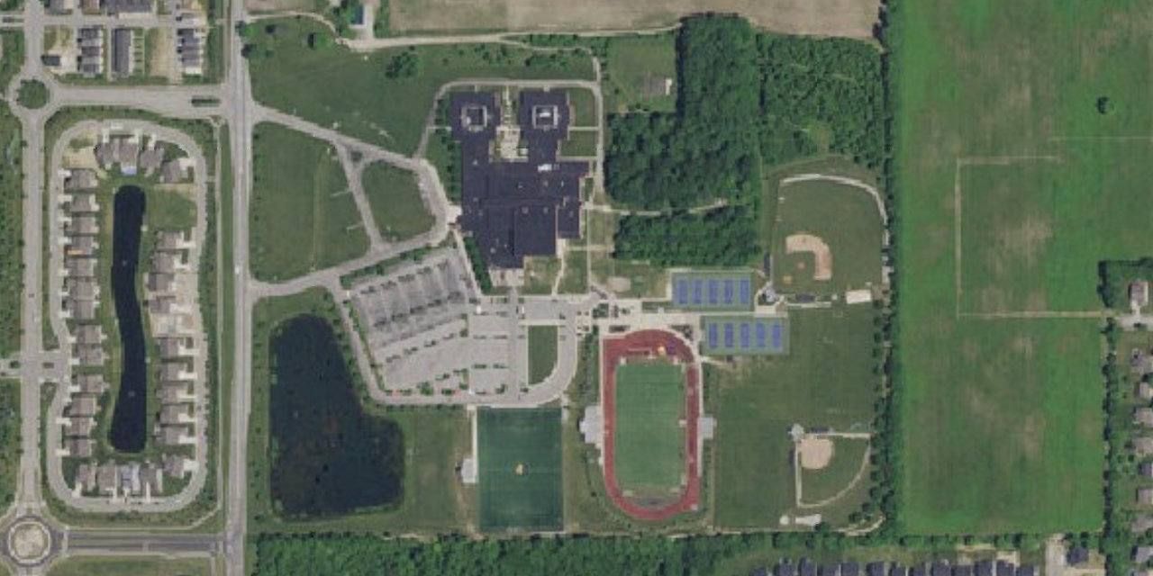 Aerial view of St. Theodore Guerin High School