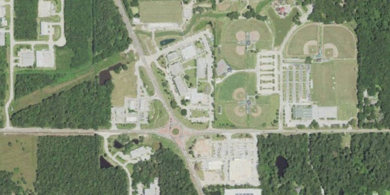 Aerial view of Archbishop Hannan High School