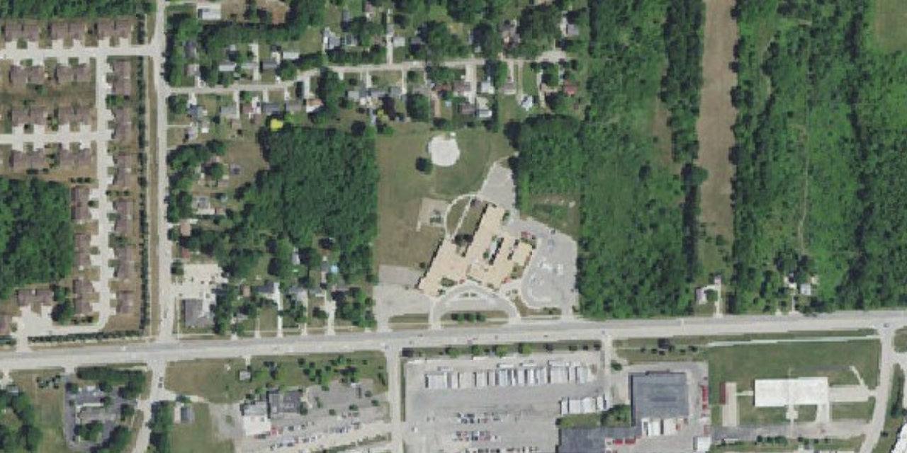 Aerial view of Austin Catholic High School