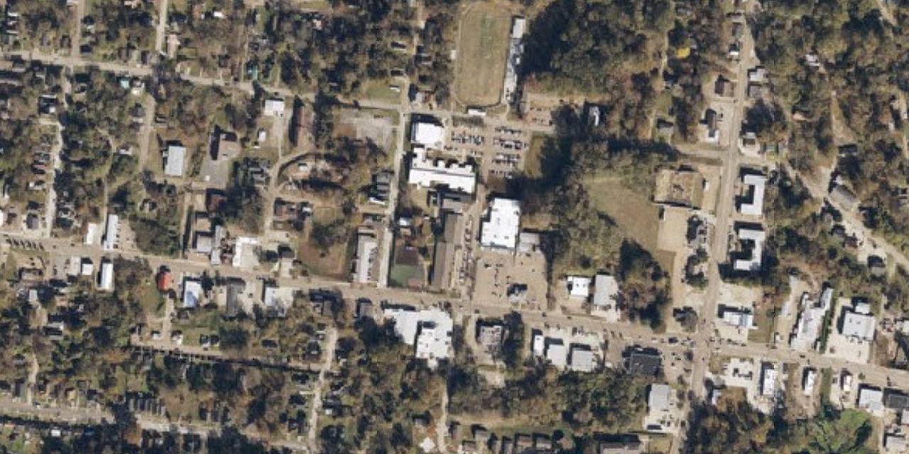 Aerial view of Vicksburg Catholic School(St. Francis/St. Aloysius