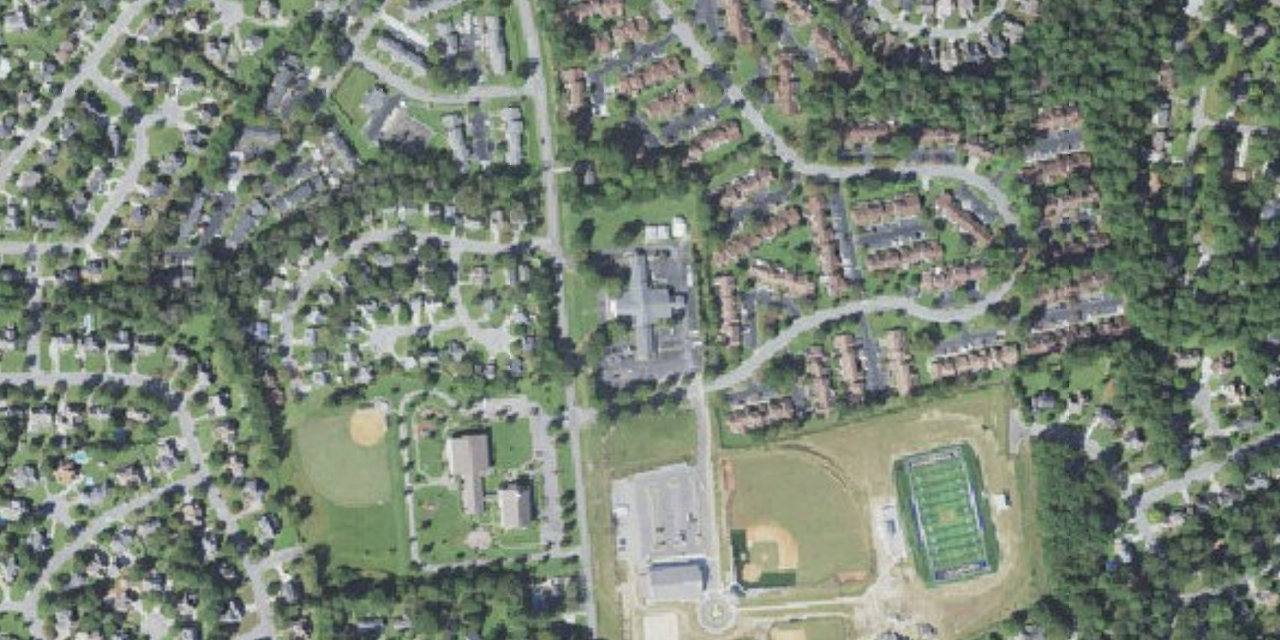 Aerial view of Pope John Paul II Catholic High School