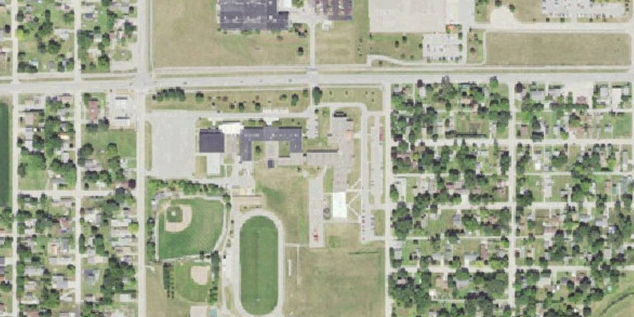 Aerial view of Newman Catholic Elementary School