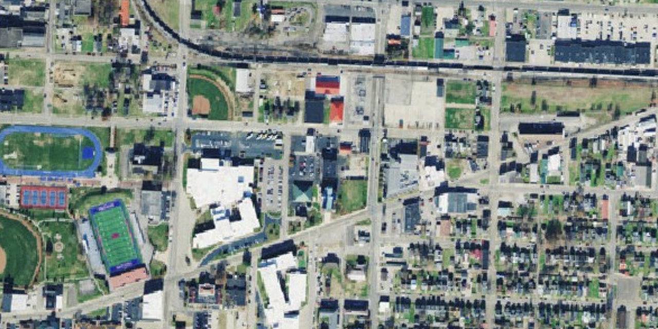 Aerial view of Notre Dame