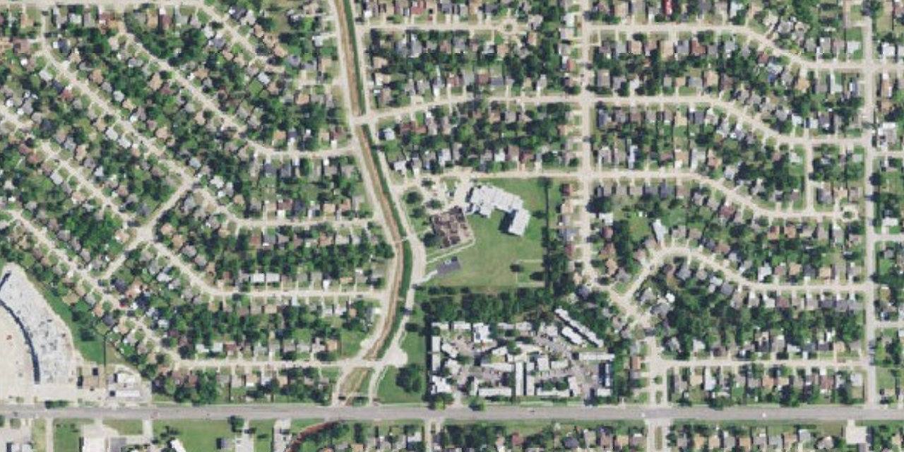 Aerial view of Cristo Rey Oklahoma City Catholic High School