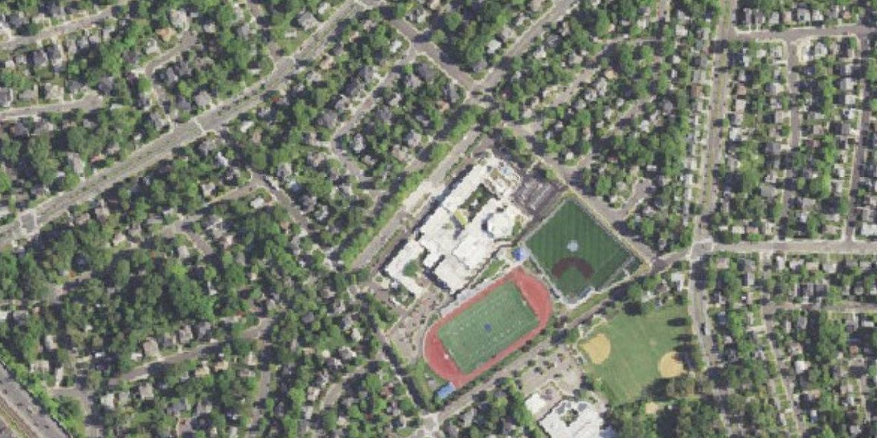 Aerial view of Bishop Denis J. O'Connell High School