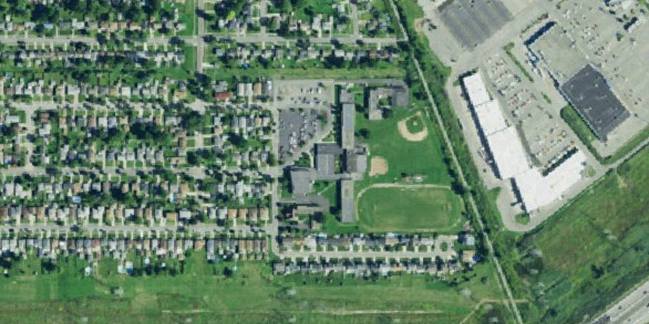 Aerial view of Cardinal O'Hara High School