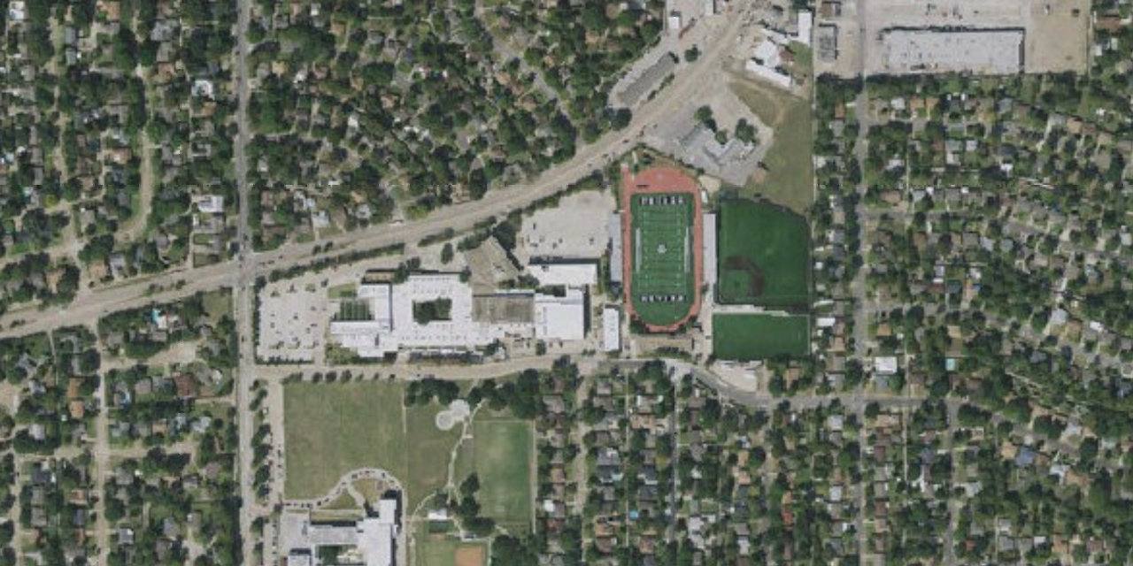 Aerial view of Bishop Lynch High School