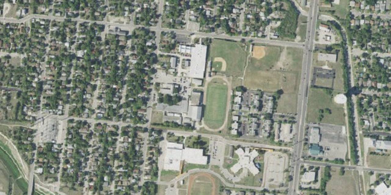 Aerial view of Holy Cross of San Antonio
