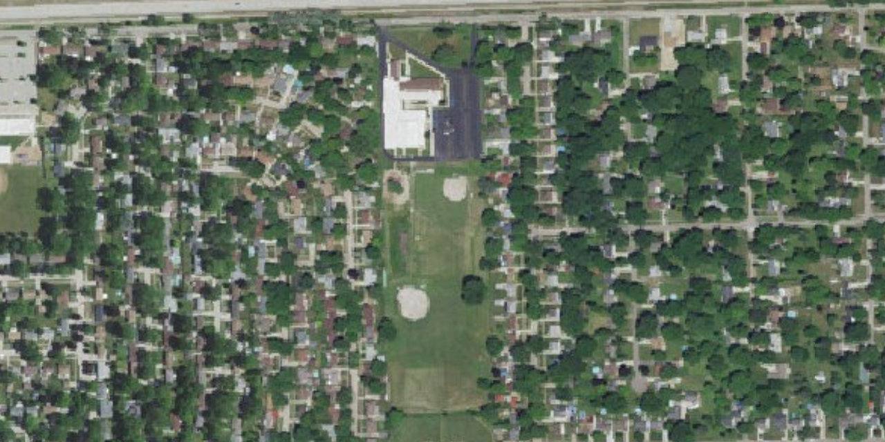 Aerial view of Chesterton Academy of Our Lady of Guadalupe