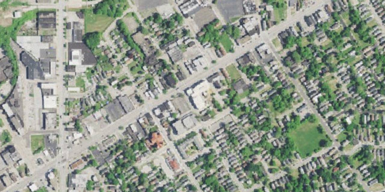 Aerial view of St. Martin De Porres High School