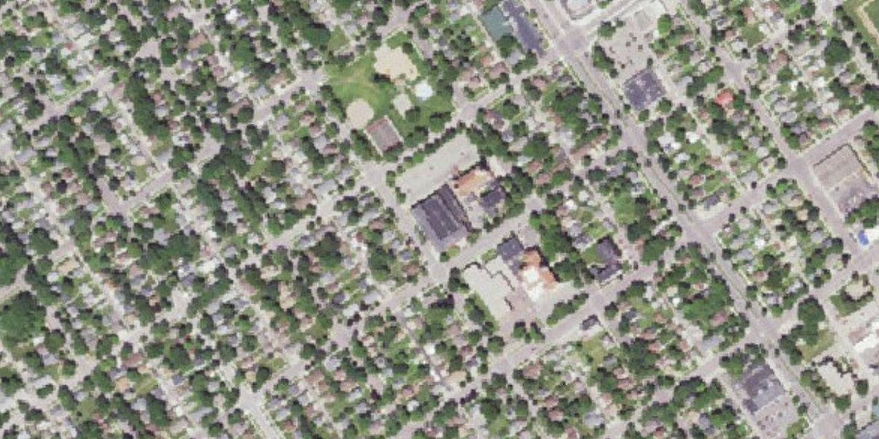Aerial view of Cathedral High School/New Ulm Area Catholic School