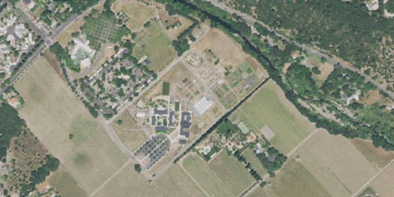 Aerial view of St. Helena Montessori School and Farm