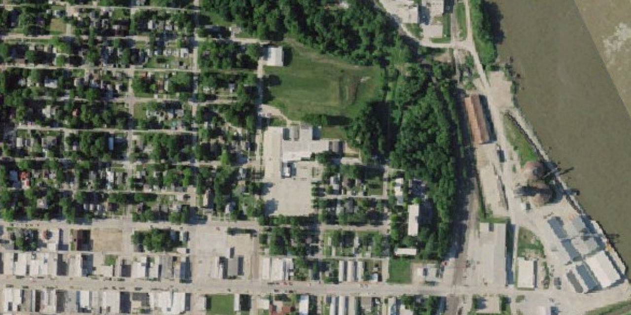 Aerial view of Lourdes Central Catholic School