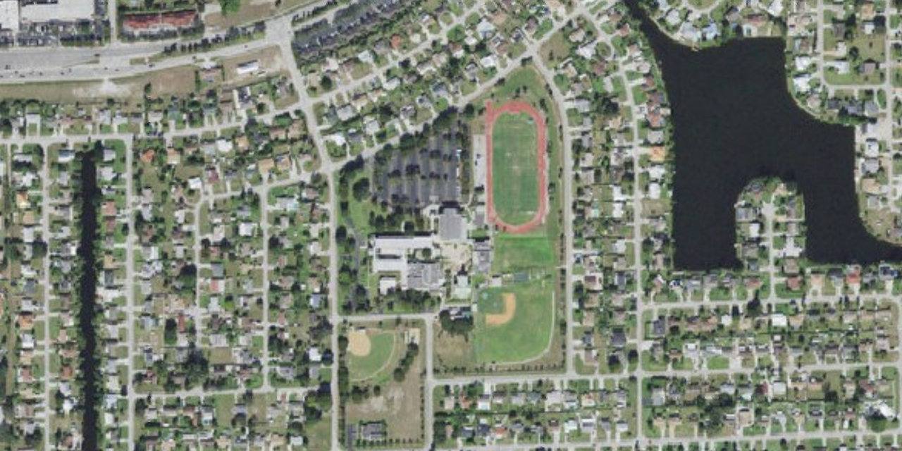 Aerial view of St. John Neumann Catholic High School