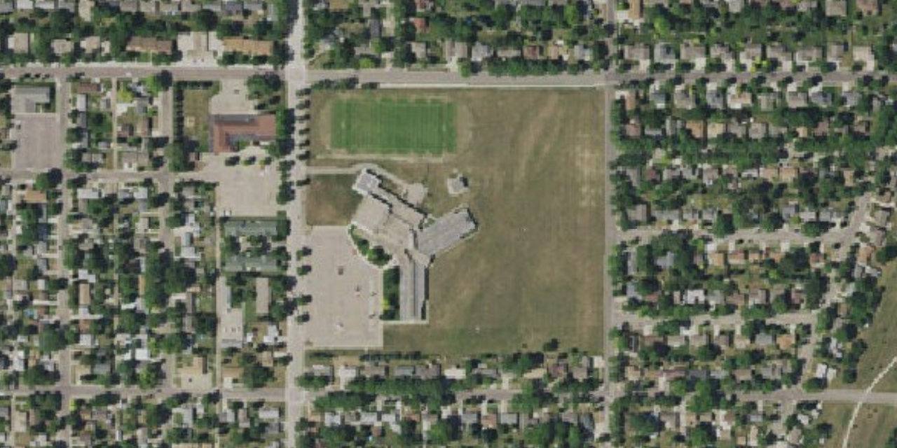 Aerial view of Roncalli Junior/Senior High School