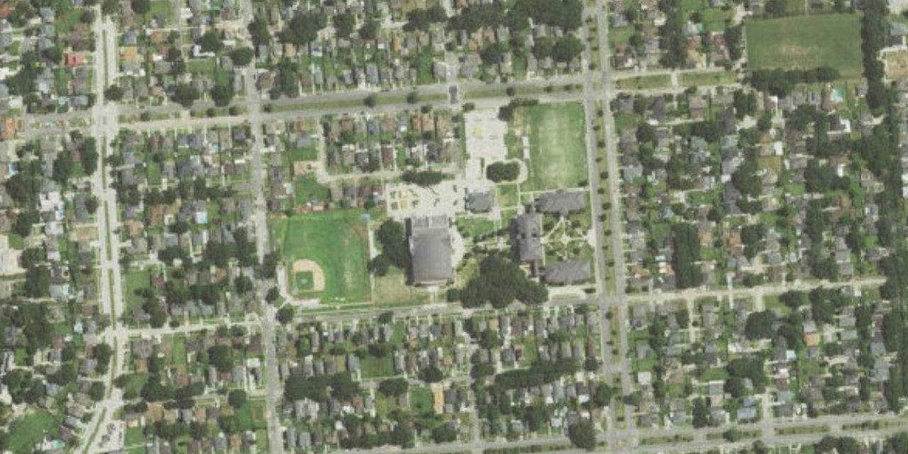 Aerial view of Holy Cross School