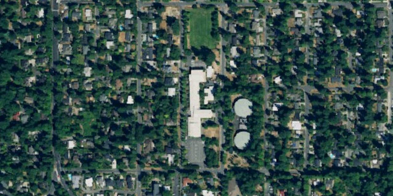 Aerial view of St. Monica School