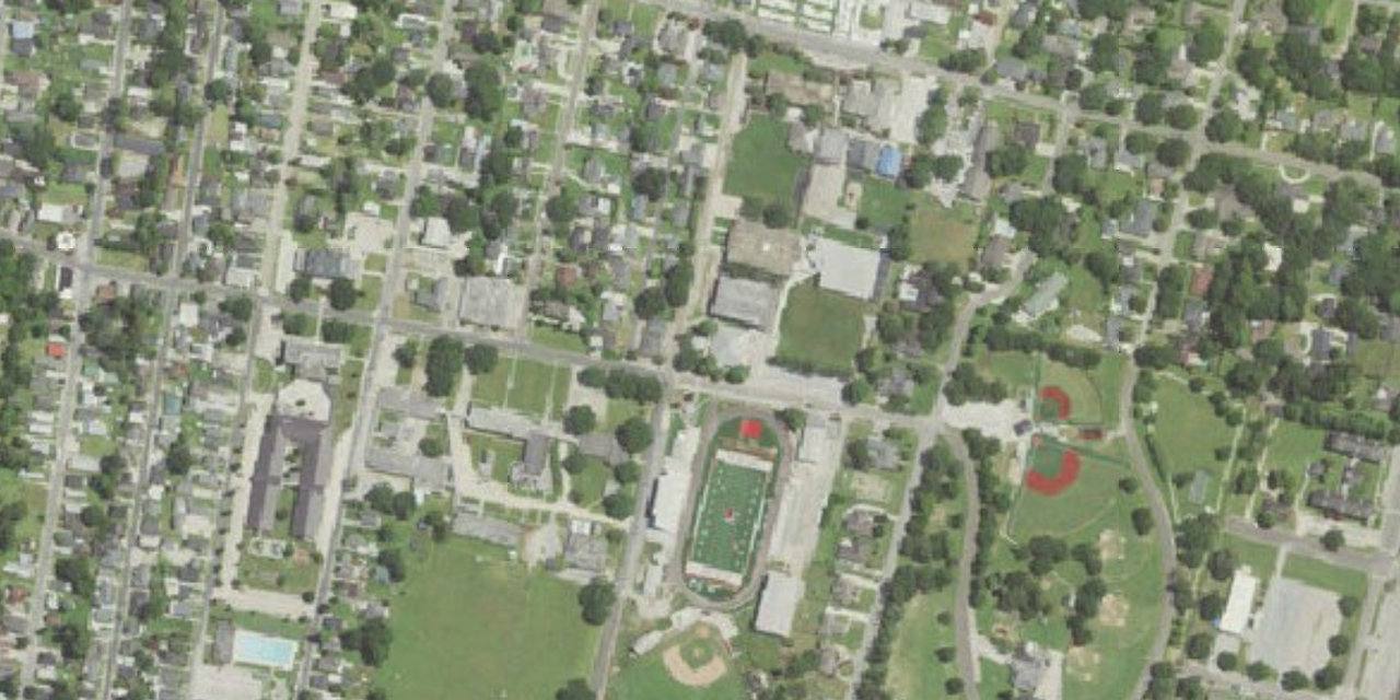 Aerial view of Edward Douglas White Catholic High School