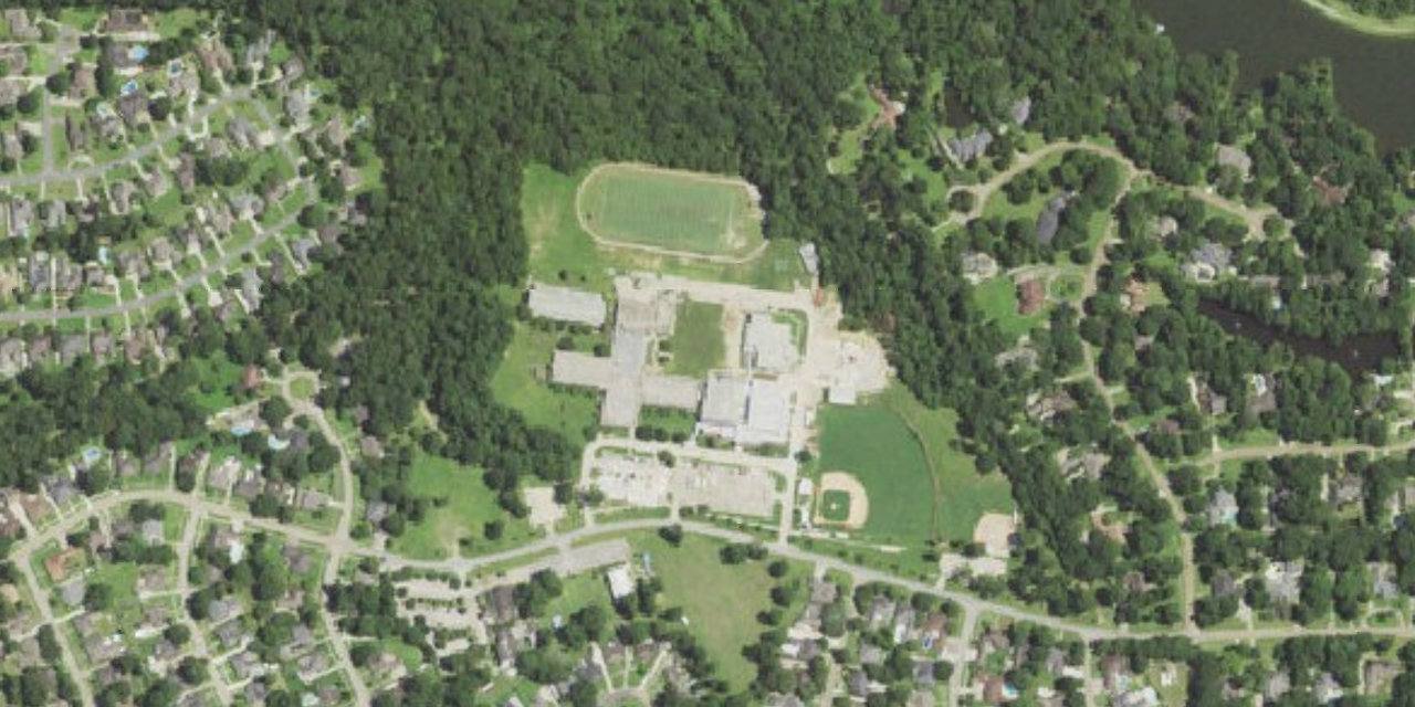 Aerial view of St. Michael the Archangel High School